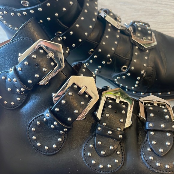 Givenchy Elegant Studded Leather Ankle Combat Boots - Picture 17 of 17